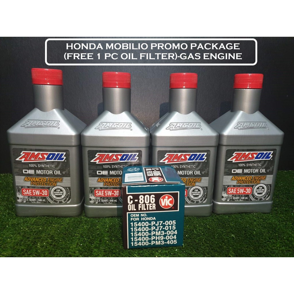 HONDA MOBILIO PACKAGE (4LITERS OF 5W30 OE 100 SYNTHETIC WITH FREE OIL FILTER) Lazada PH