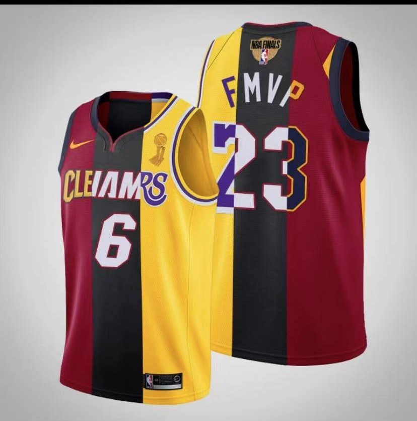 Split Version Lakers NBA Red & Yellow #23 Jersey,Los Angeles Lakers