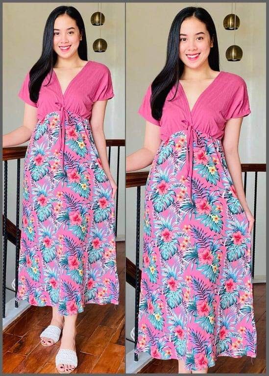 TrickSy COMBI FLORAL MAXI DRESS FOR ADULT FIT SMALL to LARGE BODY FRAME ...