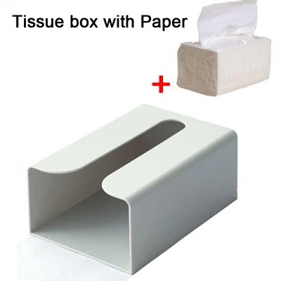 Yali Home #1017 Included Facial Tissue +Simple Nordic Style Tissue Box Holder Wall Mounted Paper Towel Holder Toilet Tissue Box Paper Storage Organizer
