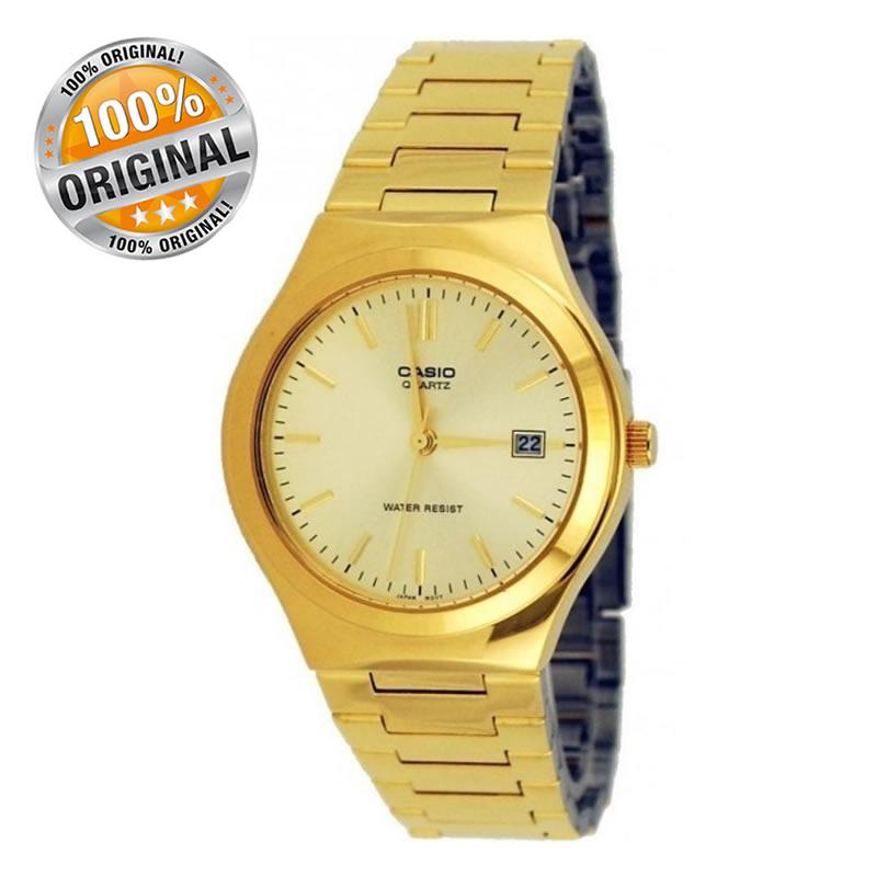 casio round gold watch