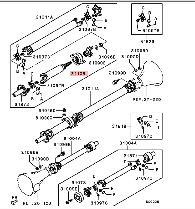 [2008 2015] Mitsubishi Montero Center Bearing (Propeller Shaft