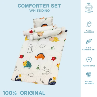 Kozy Blankie White Dinosaur Baby Comforter Set