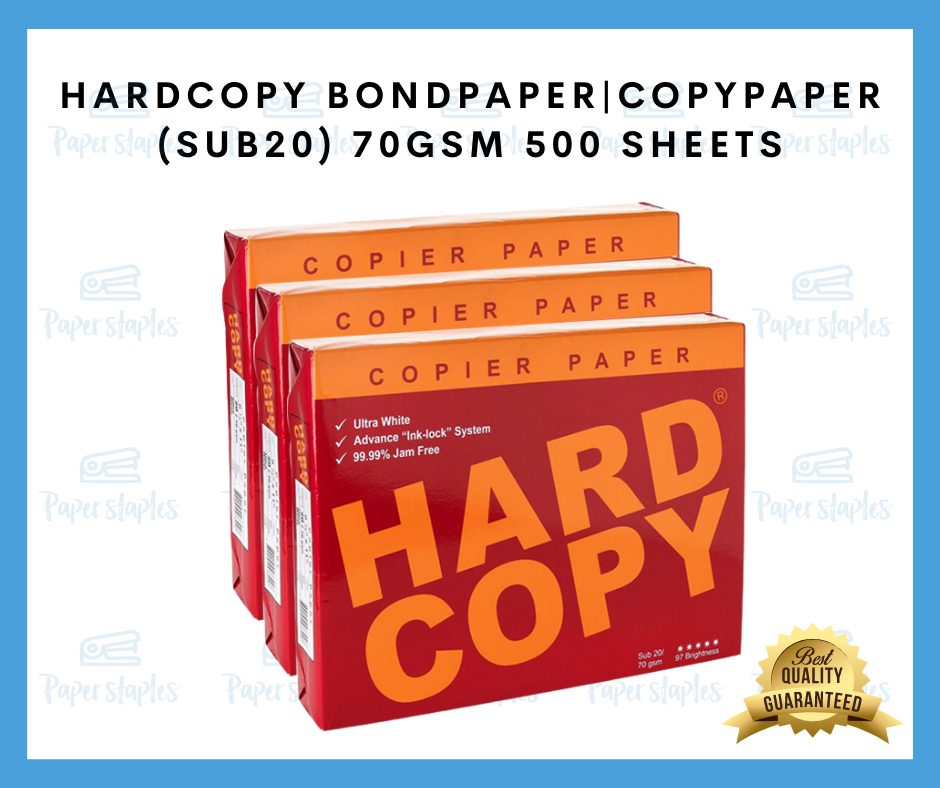 LOWEST PRICE HARD COPY BONDPAPER/COPYPAPER 70GSMSUB 20 (SHORT,A4,LONG