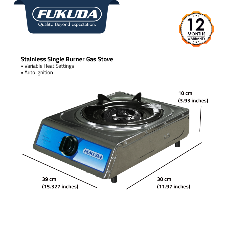 Fukuda Gas Stove Single Burner Stainless with Auto Ignition FGS415S