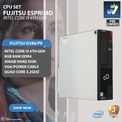 DESKTOP PC ( FUJITSU ESPRIMO, INTEL CORE i5 6400 6TH GEN 2.7GHZ, 8GB RAM DDR4, 500GB HDD ) COMPLETE SET OR CPU ONLY AVAILABLE