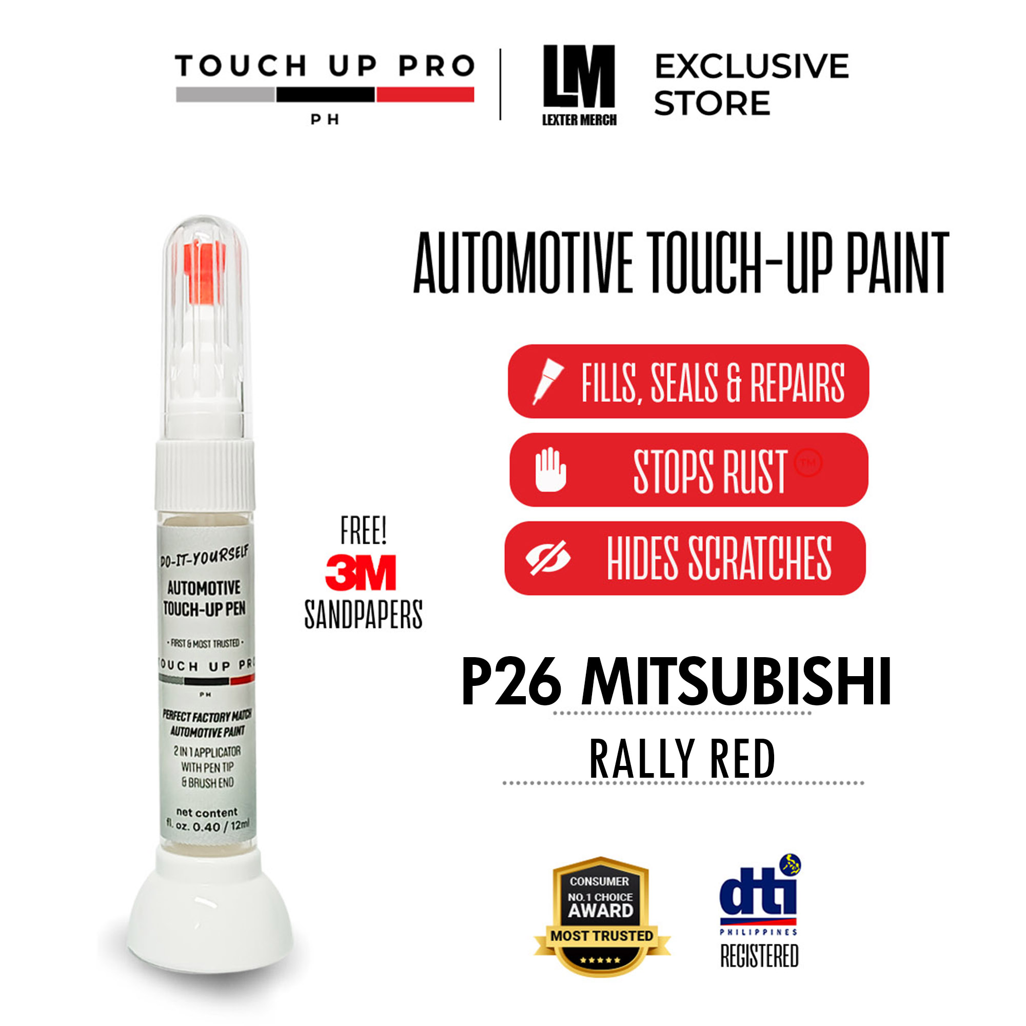 2018-2024 Mitsubishi Touch Up Paint Pen, Red Diamond and or Rally