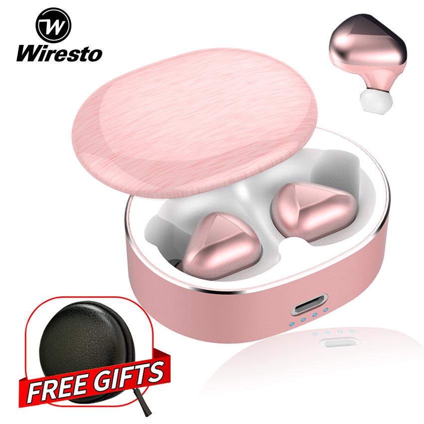 Wiresto True Wireless Earbuds Bluetooth 5.0 Earphone Sport Headphone Stereo Headset Twins In Ear TWS Bass Earphone