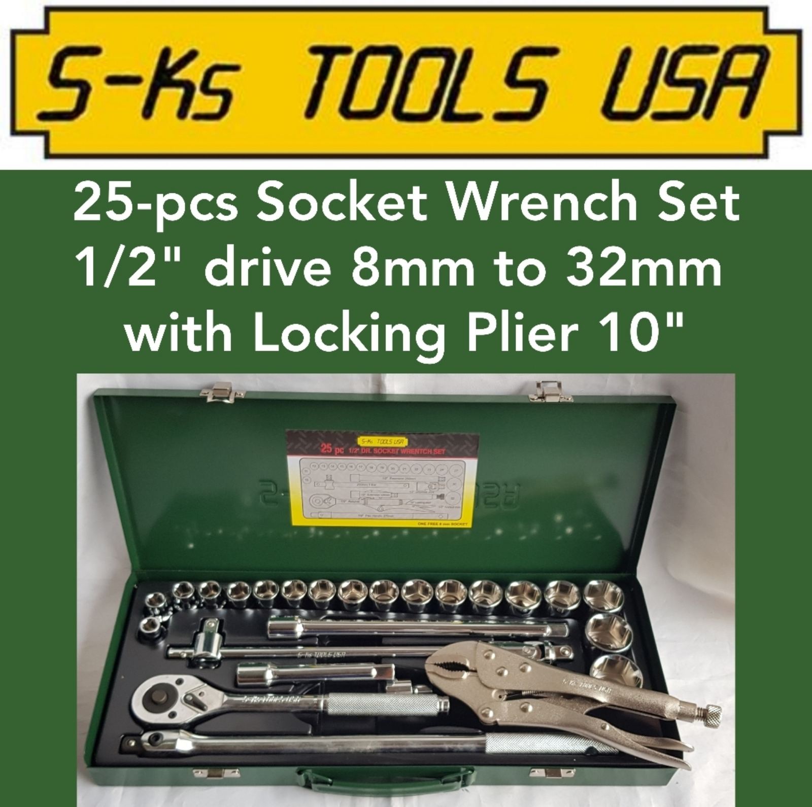 Socket,1/2 in Dr,32mm,12 Pt SK PROFESSIONAL TOOLS 40332 