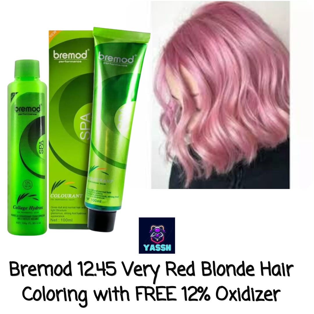 Bremod 12.45 Very Red Blonde Hair Coloring with FREE 12% Oxidizer YAssh ...