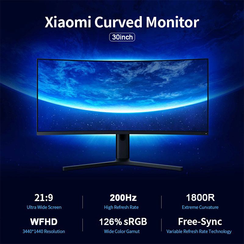 MONITOR CURVO ULTRAWIDE XIAOMI WFHD 2560X1080 30P 200Hz DP HDMI 2.1  BHR5118TW 34105