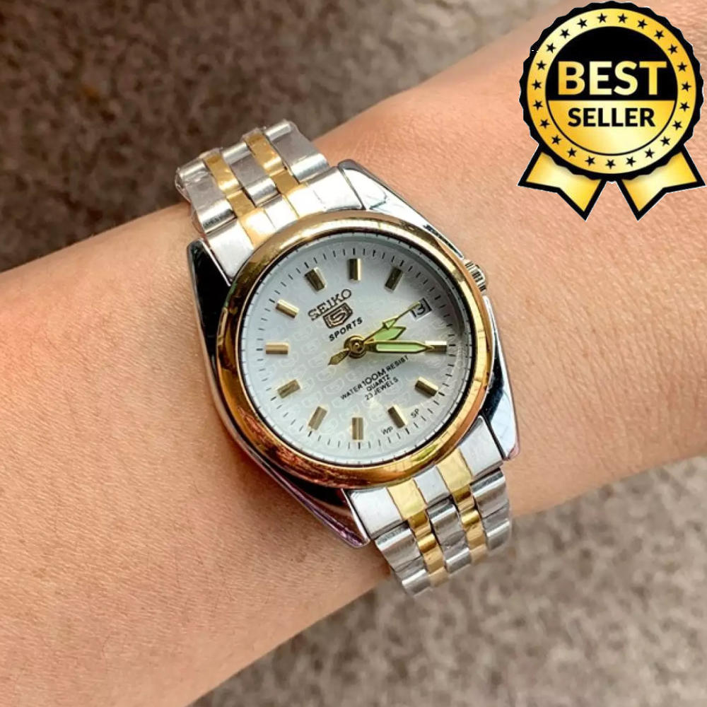 Seiko 5 Expensive 23 Jewels Date Auto Hand Movement White Dial Women's  Watch(Two-Tone) | Lazada PH
