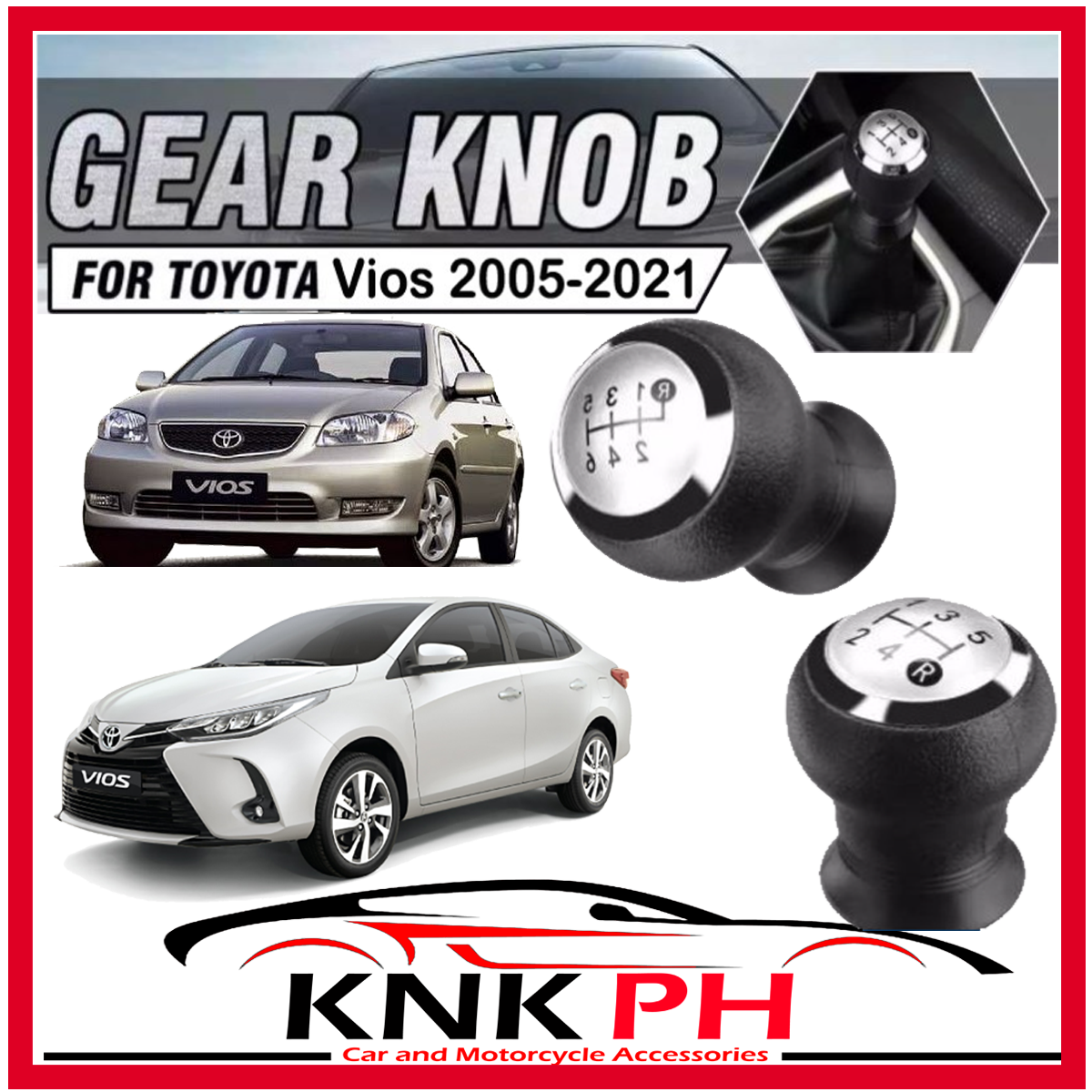 Vios 20052021 5Speed Car Manual Gear Shift Knob Shifter Plastic For