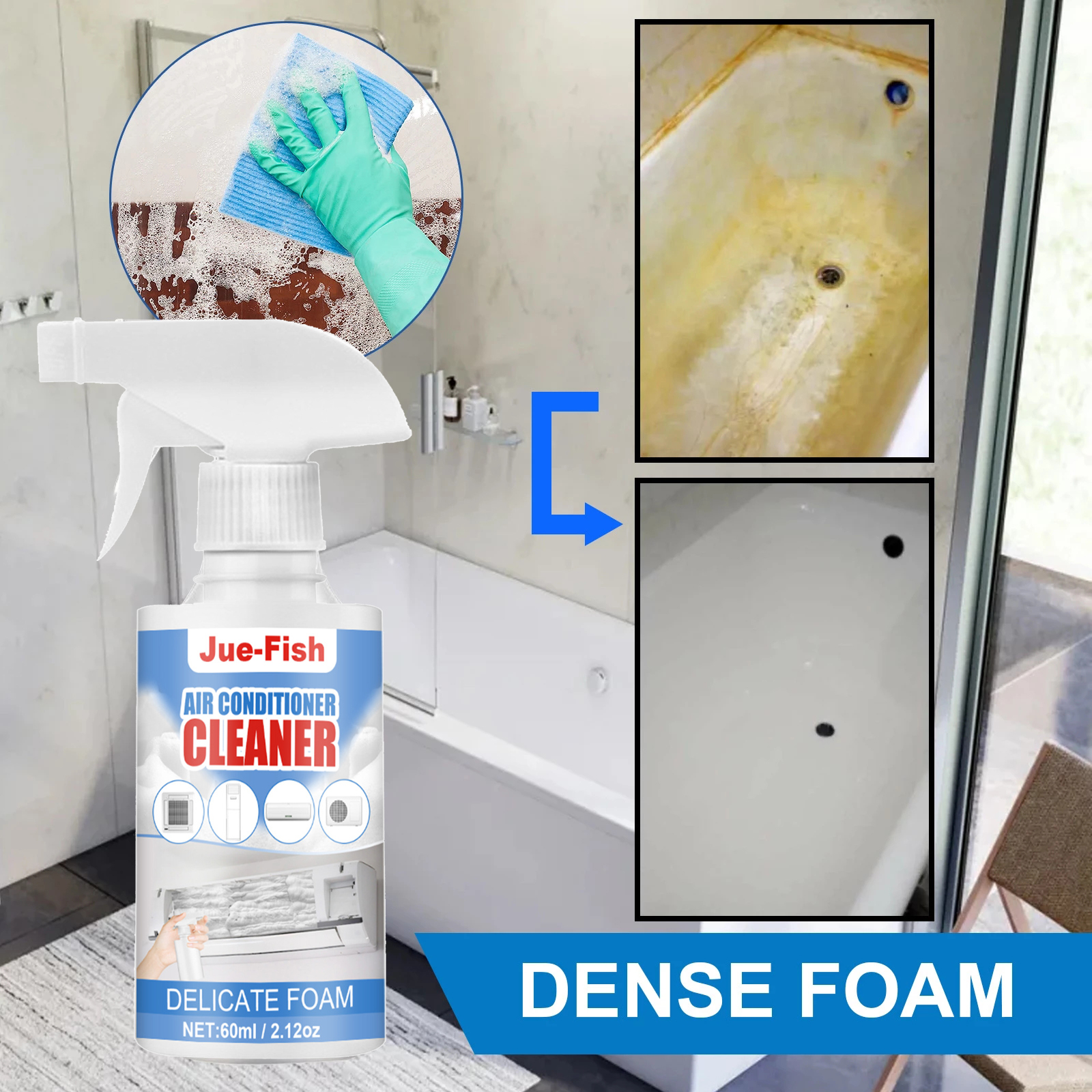 Powerful Bathroom Cleaner Spray Out Stains Remover Quickly Remove Mold