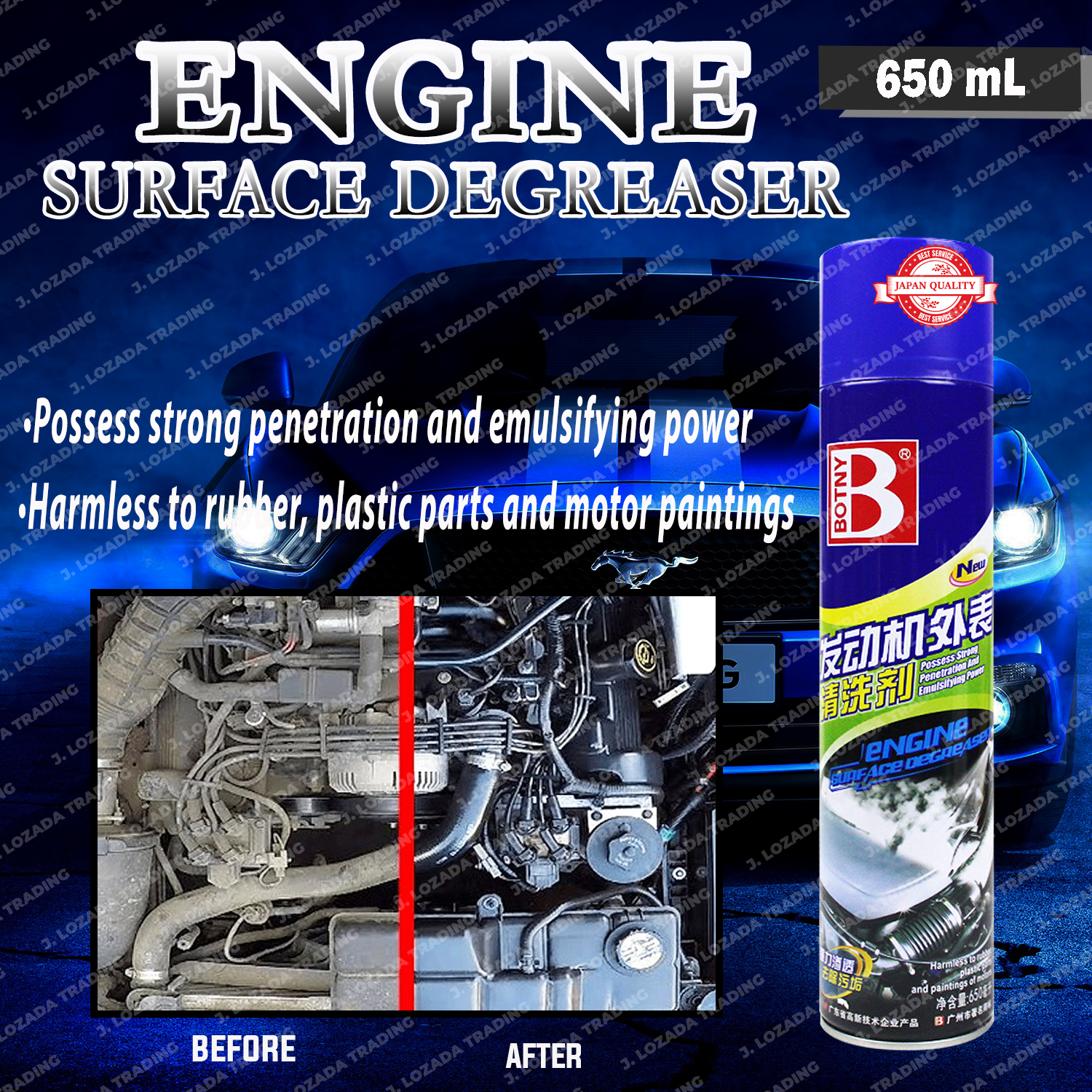 Engine Surface Degreaser Foam Spray 650ml Engine Cleaner / Chain Degreaser / Grease Remover