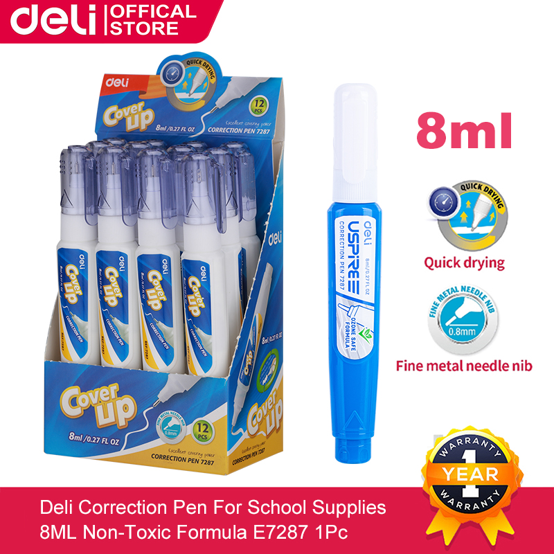 Deli 8ml Correction Pen Liquid Stationary For School Supplies Quick Dry