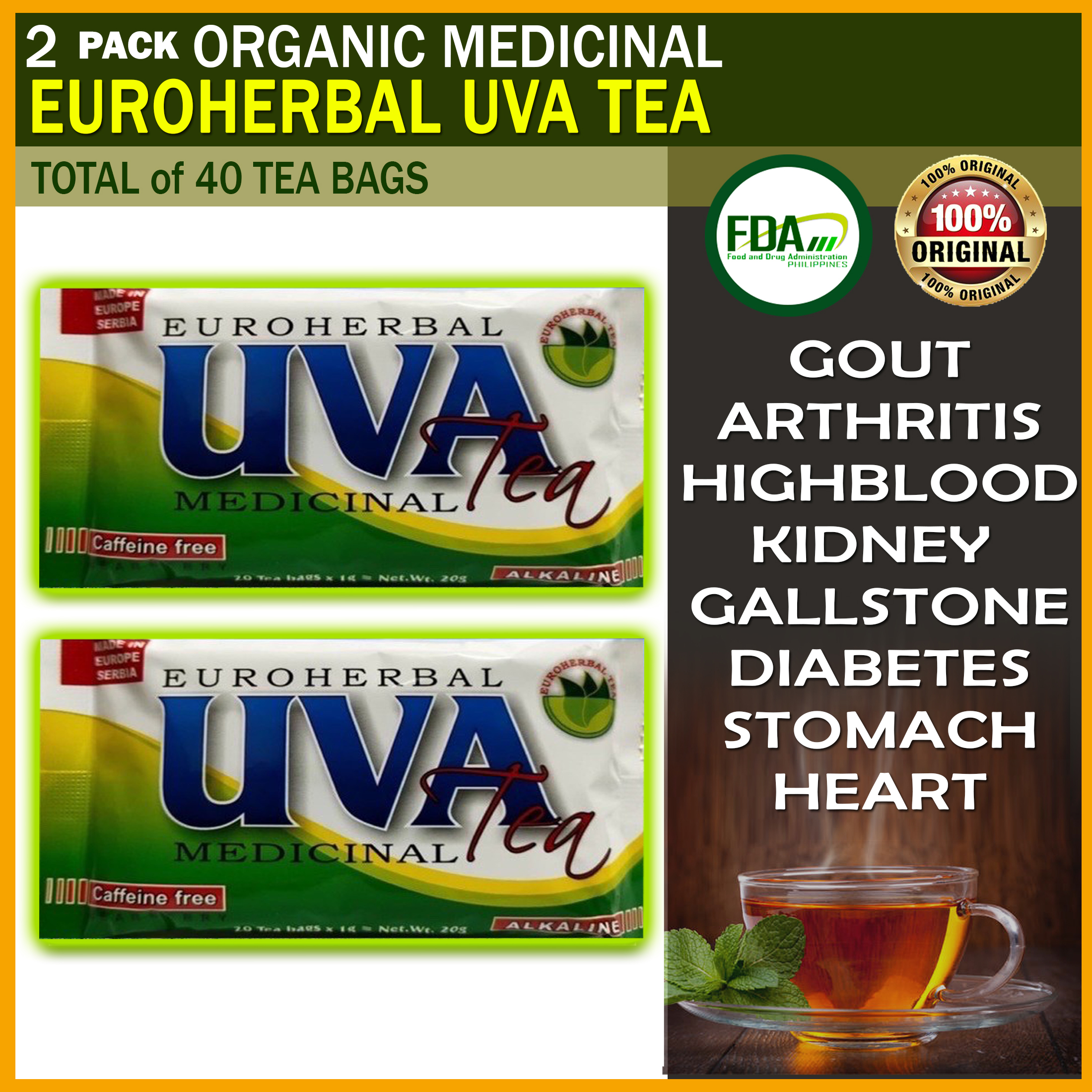 MEGA SALE Original 2 packs Euroherbal Uva Tea / Authentic Uva Tea