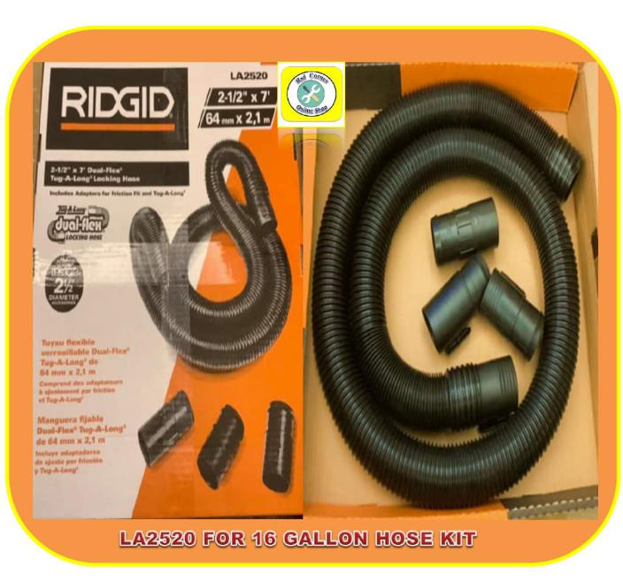 RIDGID LOCKING VACUUM HOSE EXTENSION KIT(1 - 1/2)7ft for 12