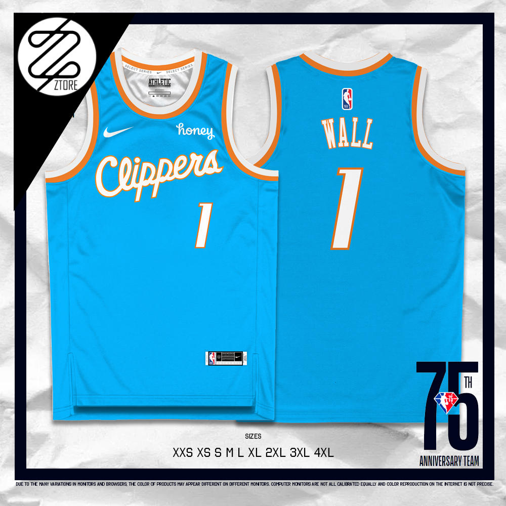 75th Anniversary WALL#11 Los Angeles Clippers NBA Jersey White