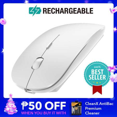 Silent Touch Rechargeable Wireless Mouse - Slim and Versatile