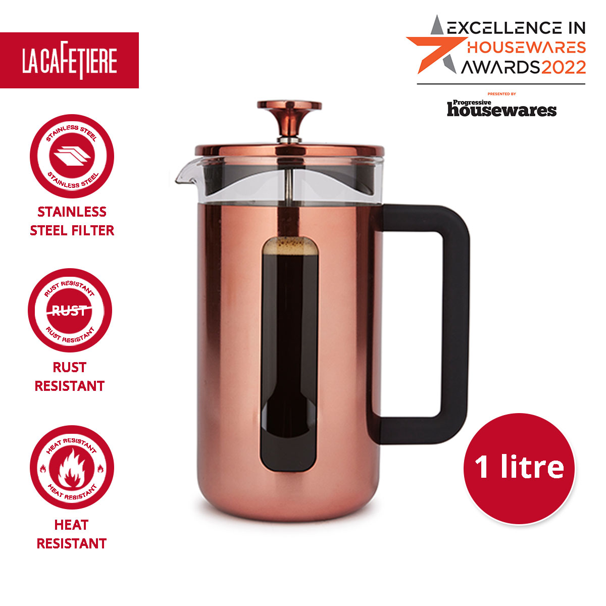 La Cafetiere Pisa French Press Coffee Maker / Tea Maker with multiple