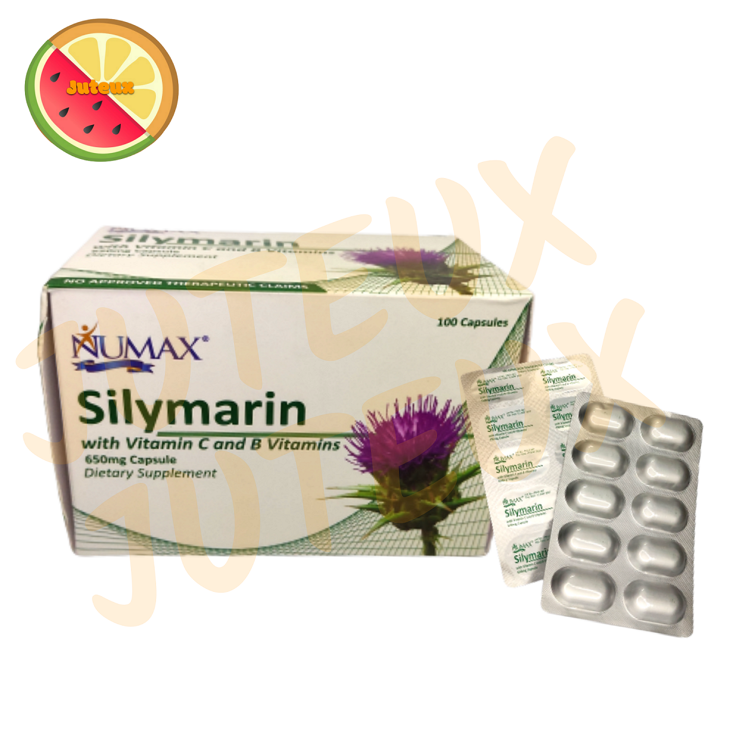 SILYMARIN with Vitamin C and Vitamin B, NUMAX, 650 mg Capsule, 100