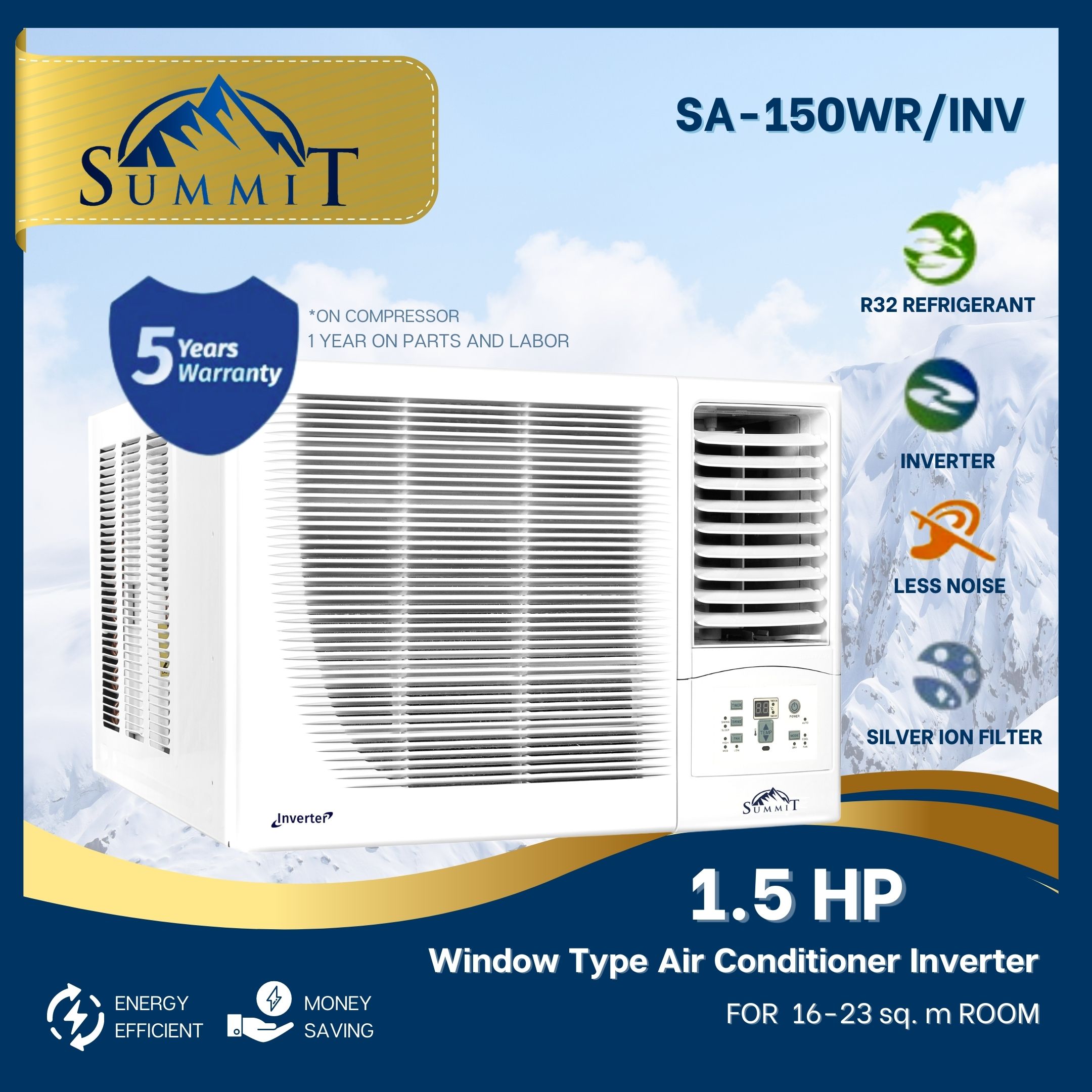 Summit Air Conditioner 15hp Window Type Air Conditioner Inverter With