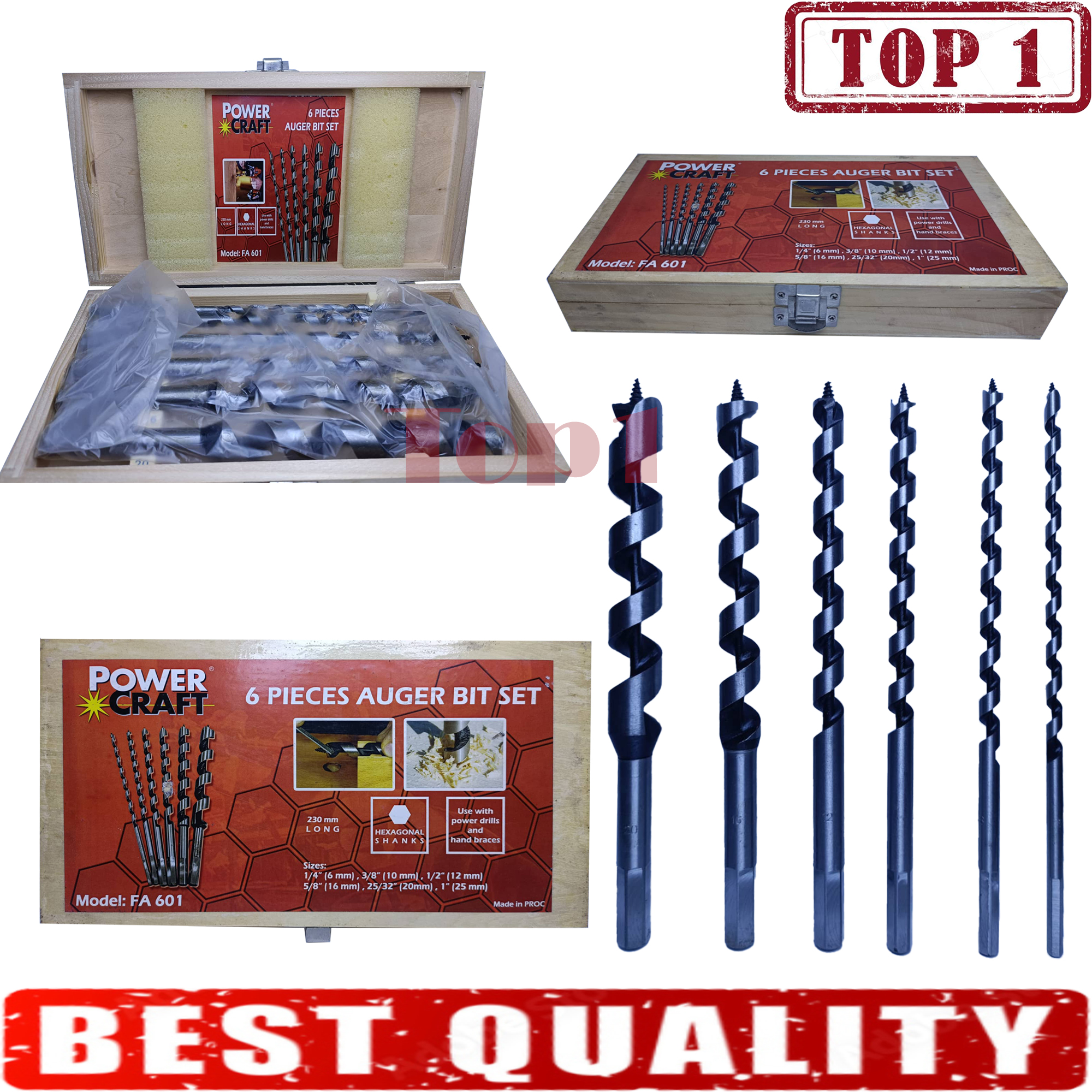 POWERCRAFT 6 pieces Auger Bit Set {Sold per set} | Lazada PH