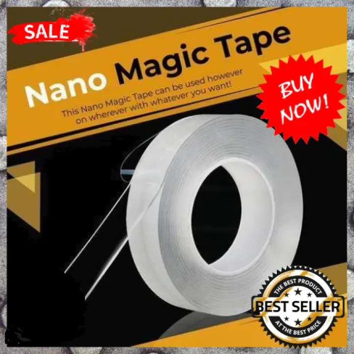 Transparent Acrylic Ddouble-sided Tape NanoTape Magic Stickers Nano Washable Reusable Strong Adhesion No residue High Temperature Resistance（3M*3cm*2mm）