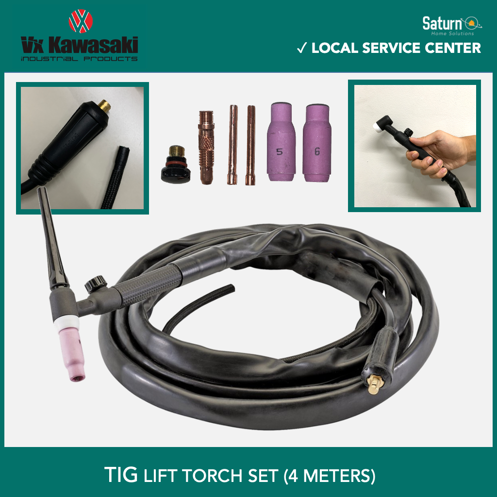 VX KAWASAKI Lift Tig Torch 4 Meters for Tig Welding with 3 Ceramic Cups