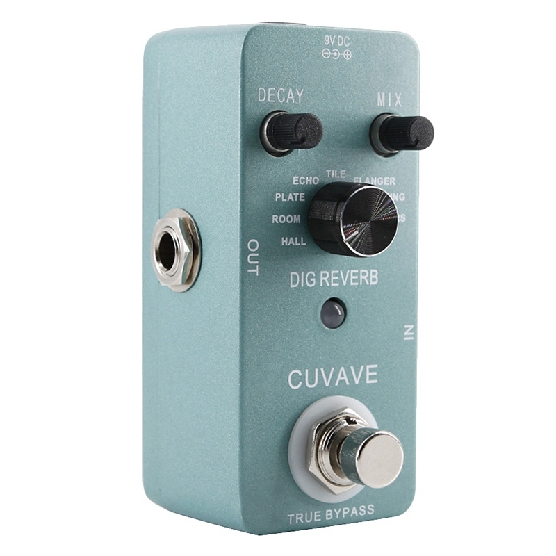 Cuvave Mini Digital Reverb Guitar Effect Pedal 9 Reverb Types True Bypass Fully Metal Shell Guitar Parts & Accessories