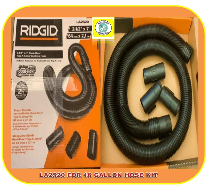 RIDGID 2-1/2 in. x 7 ft. Dual-Flex Tug-A-Long Locking Vacuum Hose