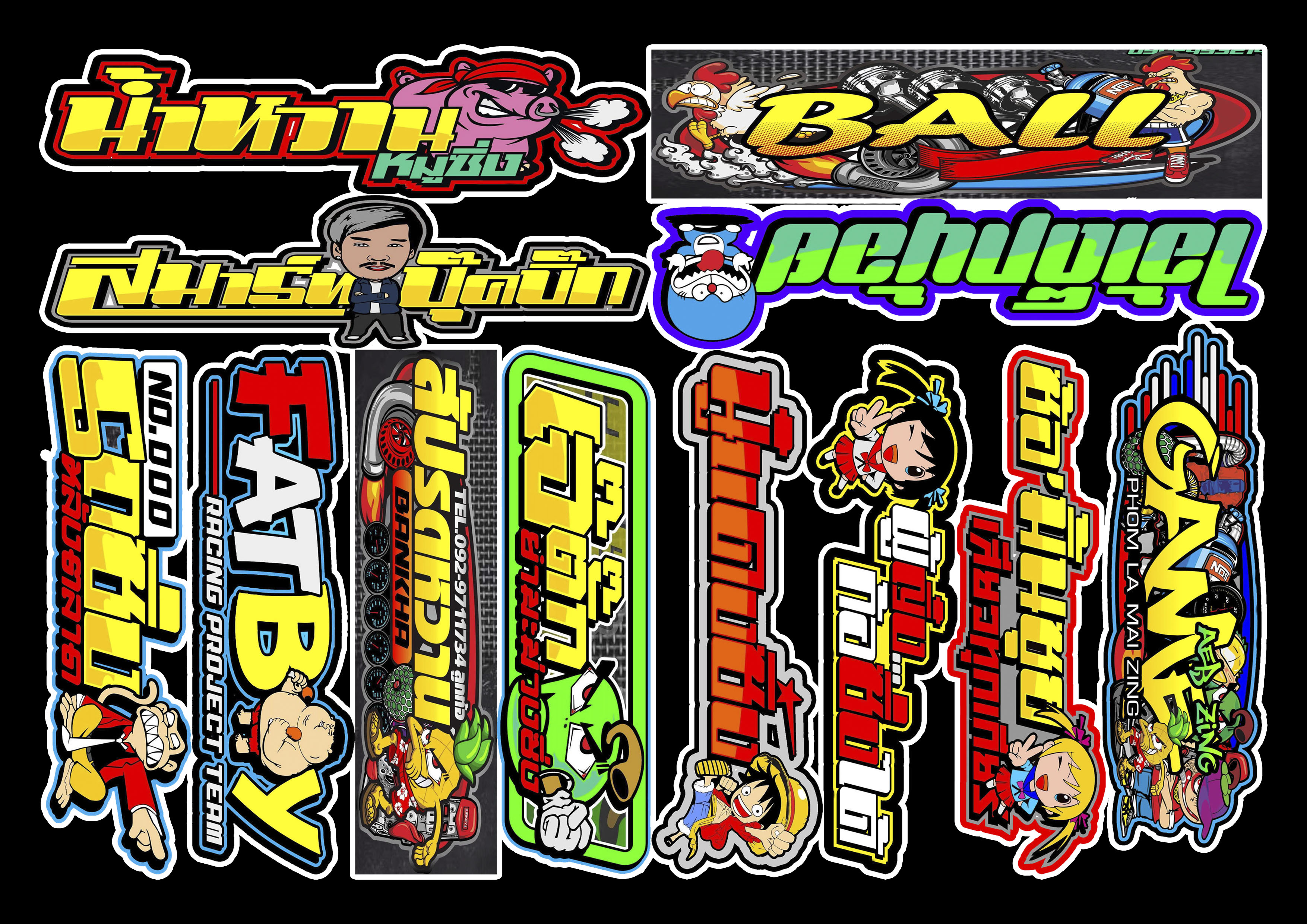 12pcs STICKER PACK Thailook stickers Weatherproof water proof Good