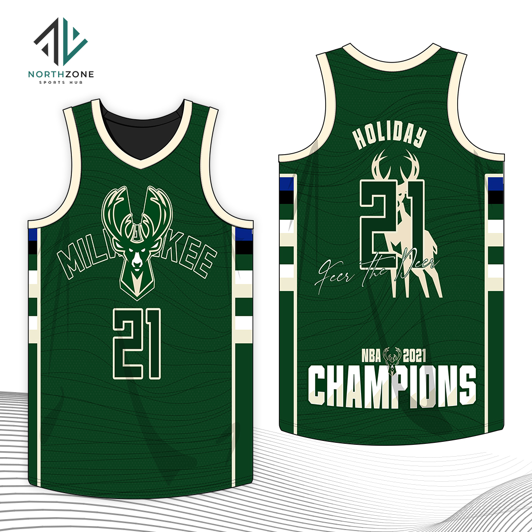 NORTHZONE Milwaukee Bucks Green Version 1 Jersey Full Sublimated Basketball  Jersey, Jersey For Men (TOP)