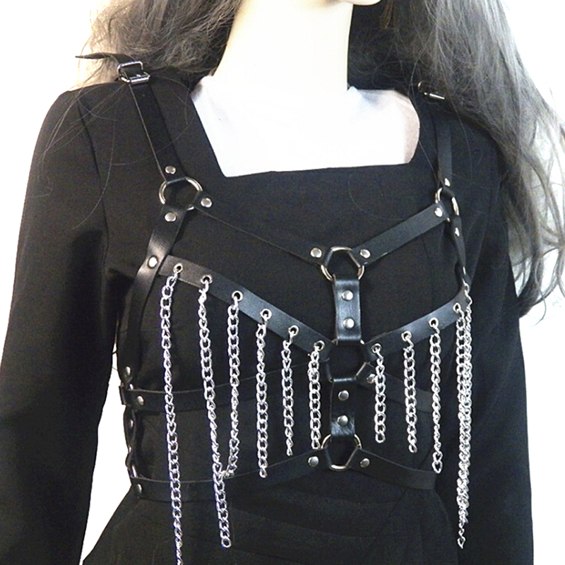 Women's Body Harness Leather Bra Punk Tight Cage Top Adjustable Bra Women's Body Harness Leather Bra Punk Tight Cage Top Adjustable Bra