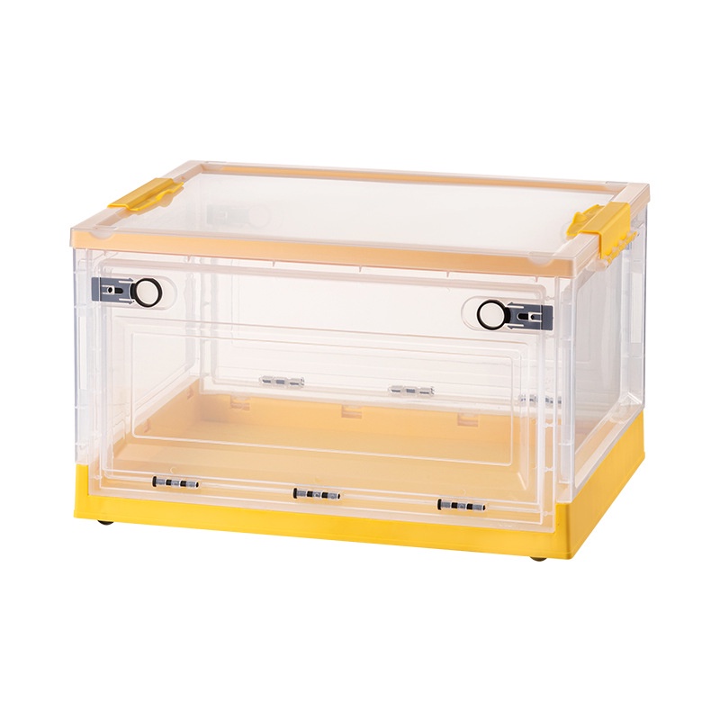 Storage Boxes Transparent Double Doors Space Savers Organizer Clothes