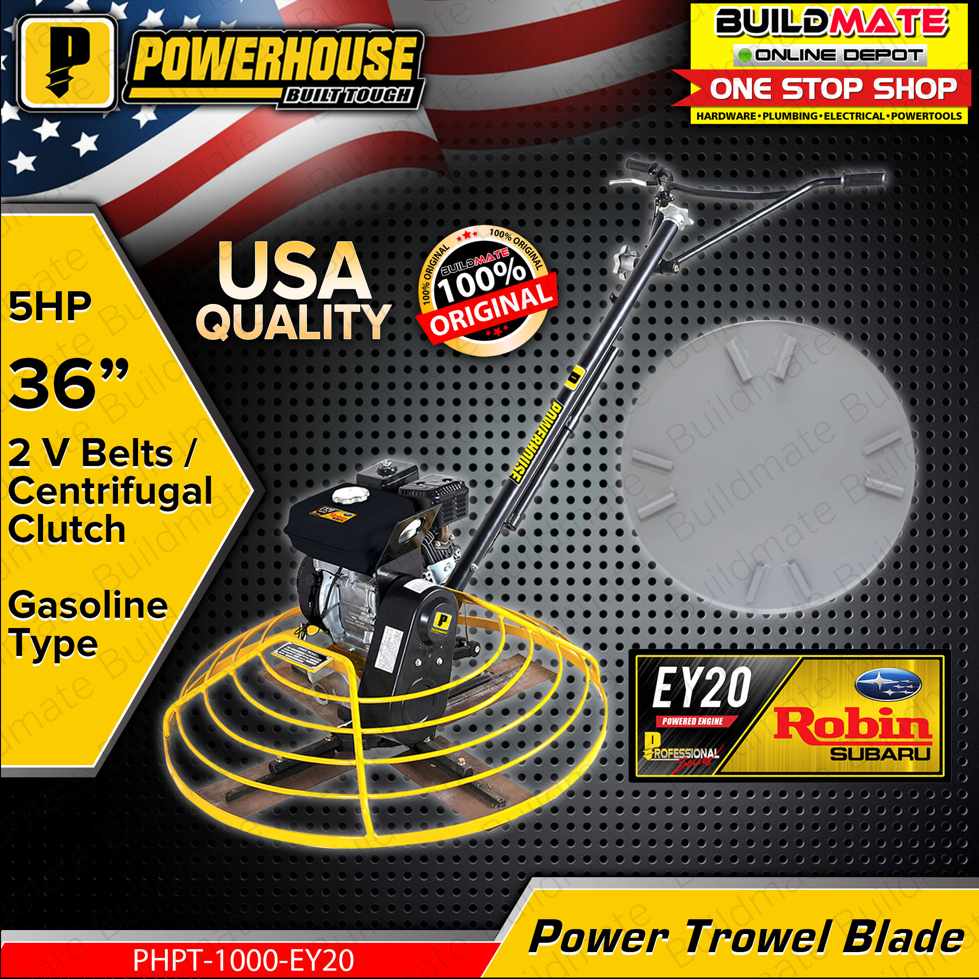 POWERHOUSE 5HP Industrial Power Trowel 5HP 36" Blade with ORIGINAL