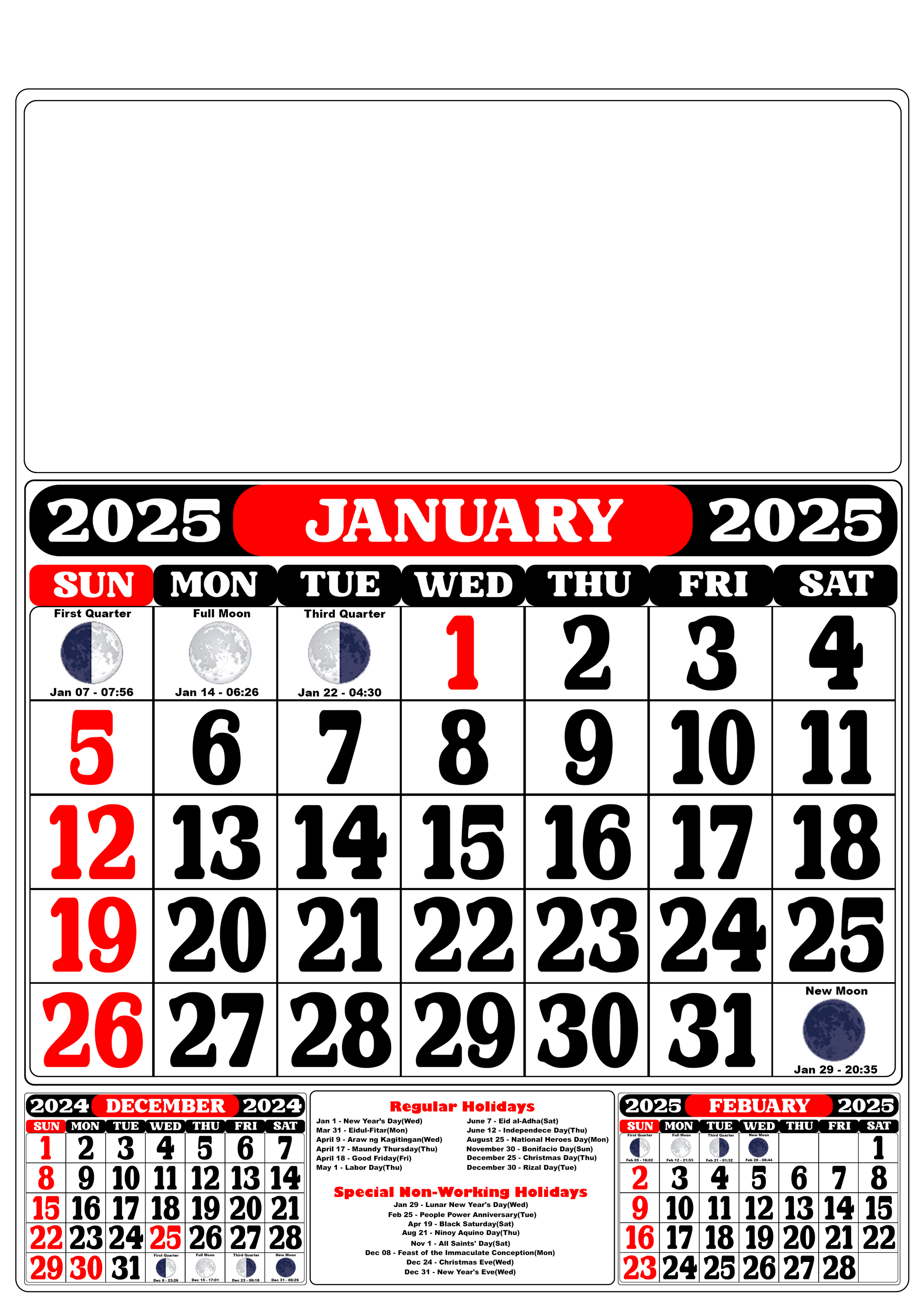 Commercial Calendar 2025 Template Free Download Philippines 