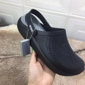 literide black clog sandals