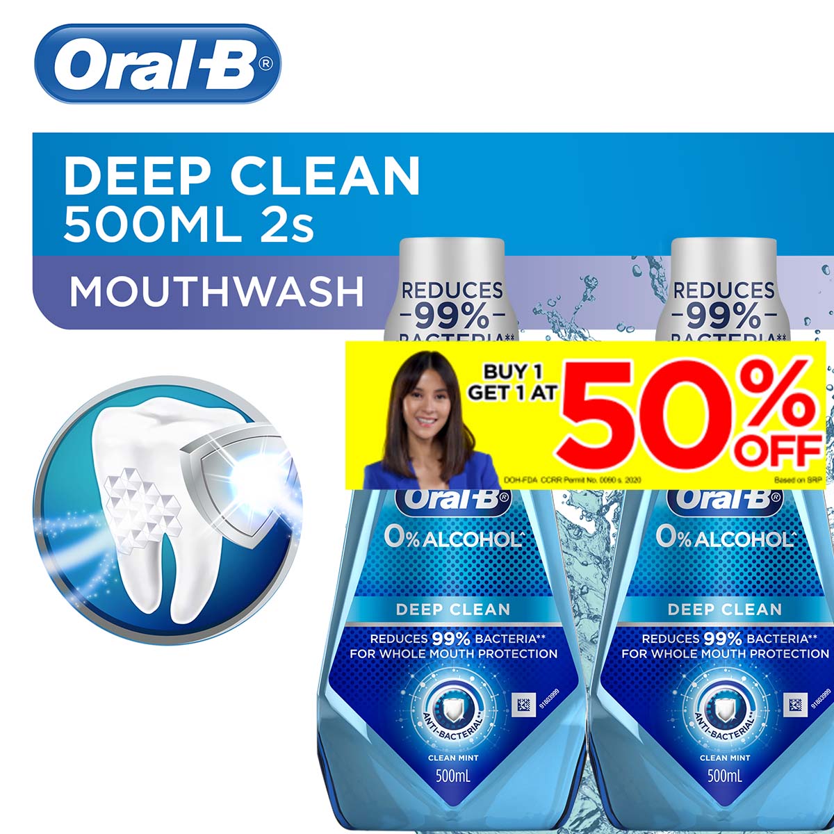 Oral B Deep Clean Mouthwash 500ML 2s Duo [Oral Care] Lazada PH