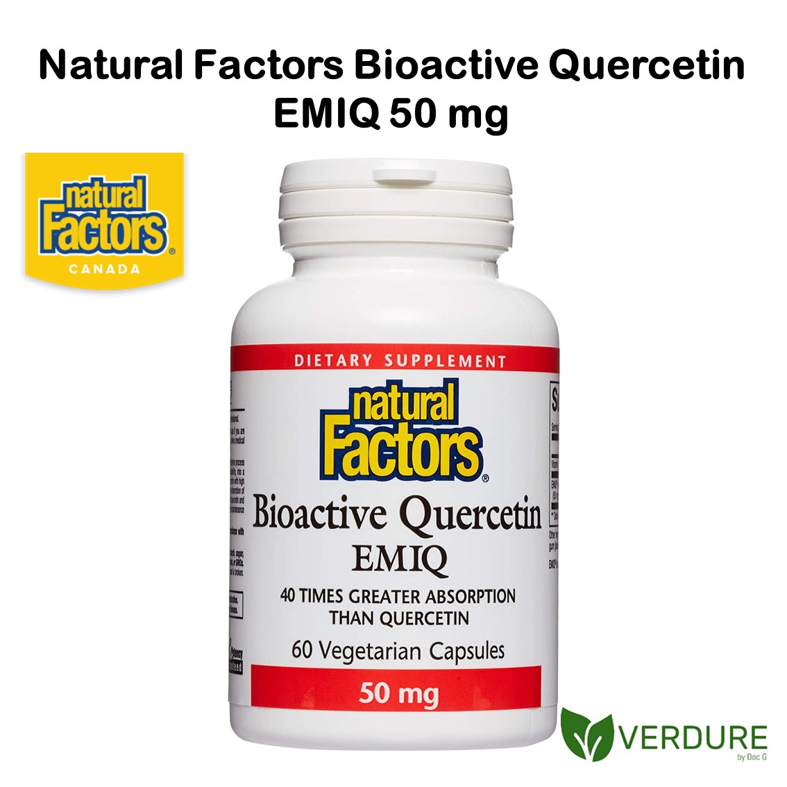 Quercetin Natural Factors Bioactive Quercetin EMIQ 50mg Antioxidant