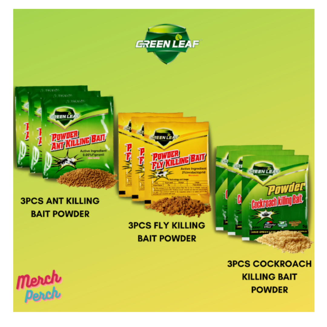 Effective Green Leaf Powder Ant, Fly, Cockroach Killing Bait (9 pieces