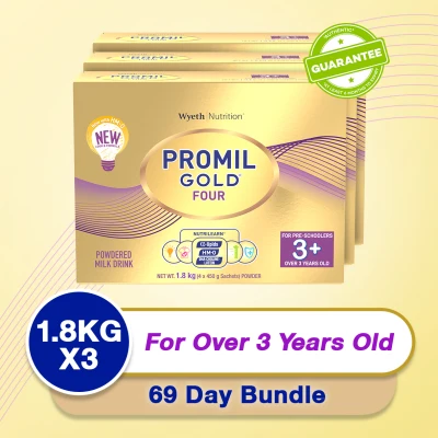 Wyeth® Promil Gold® Four Powdered Milk Drink for Pre-schoolers Over 3 years old bag in box 5.4 kg (1.8 kg x 3)