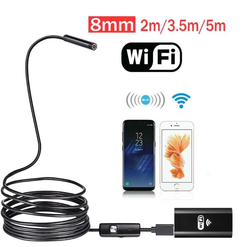 WIFI Endoscope Camera HD720P 8mm Lens Wireless Waterproof Mini