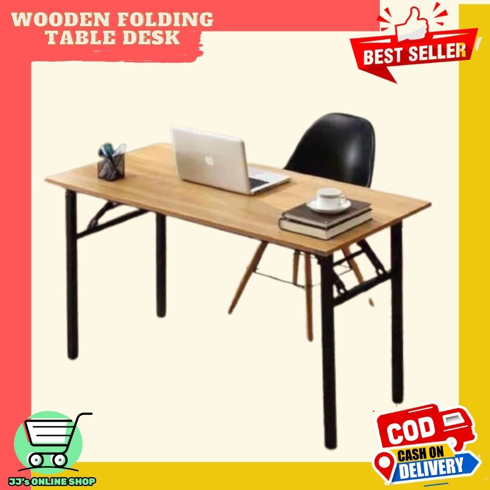 JJS Modern Folding Table 80X40cm, Foldable Table Wooden Study Table
