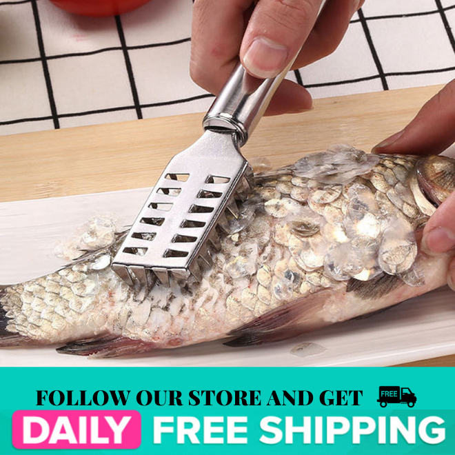 Stainless Steel Fish Scale Cleaner Remover Scaler Descaler fish scale