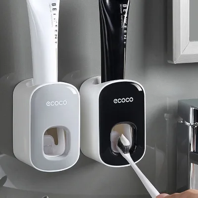 ecoco toothbrush holder toothpaste holder bathroom storage squeeze toothpaste Toothpaste Dispenser Squeezer Bathroom Accessories