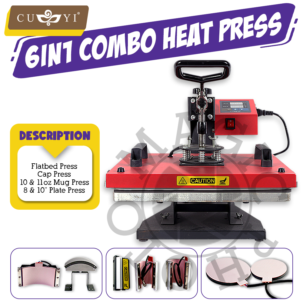 Magic photo CUYI 6in1 Combo Heat Press Machine (flatbed / cap press