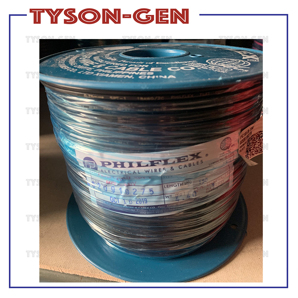 Philflex Flat Cord Wire #16 AWG 16 Pure Copper color black or