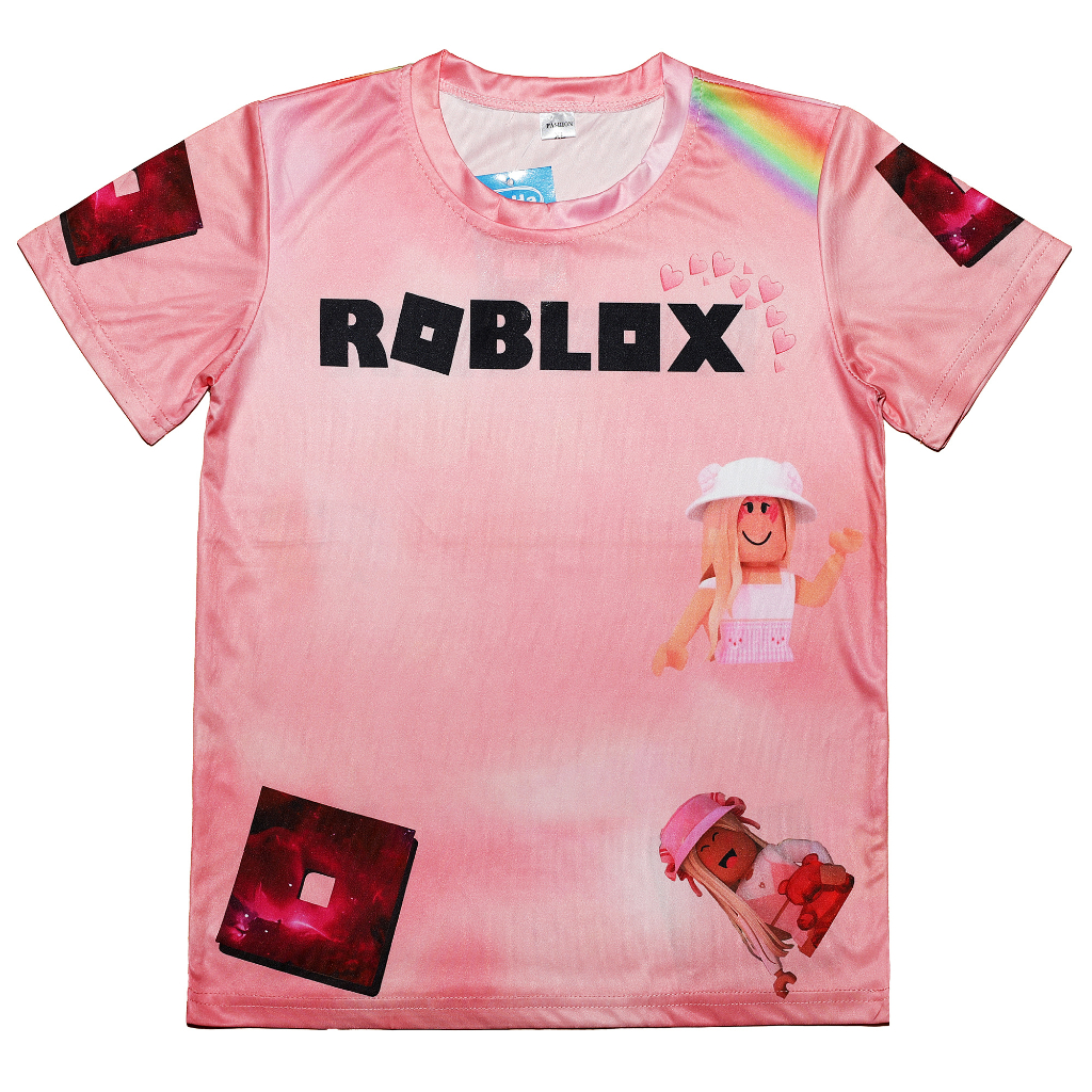 Girls Roblox T-Shirt for Kids, Game Cartoon Print Shirt [5-12 Years Old]